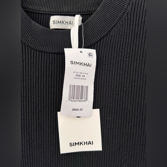 NWT SIMKHAI  Kenlie Ribbed Knit Taffeta Mixed Media Dress ASO Taylor Swift Sz XS - Picture 6 of 10